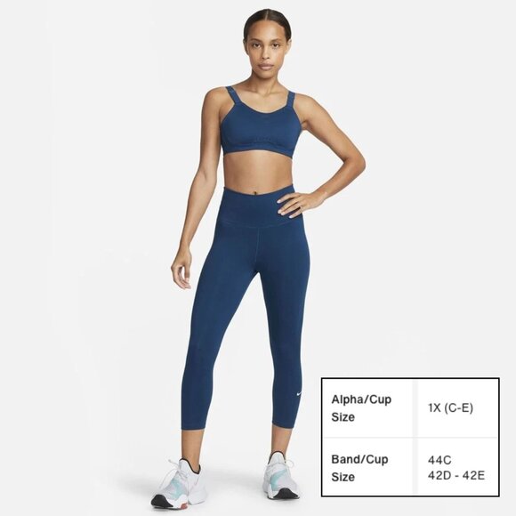 Nike Alpha 1X(C-E) Dri-FIT High-Support Padded Adjustable Sports Bra Blue - Picture 2 of 7